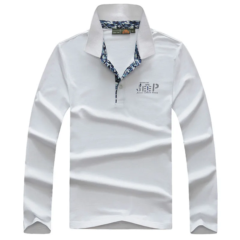 Высококачественная хлопковая рубашка поло Мужская Повседневная с отложным