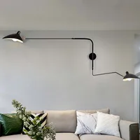Minimalist Wall Lamps Black Arms Pendant Lights Bulb Vintage For Kitchen Living Room Decoration Bedroom Decor Luces Exterior