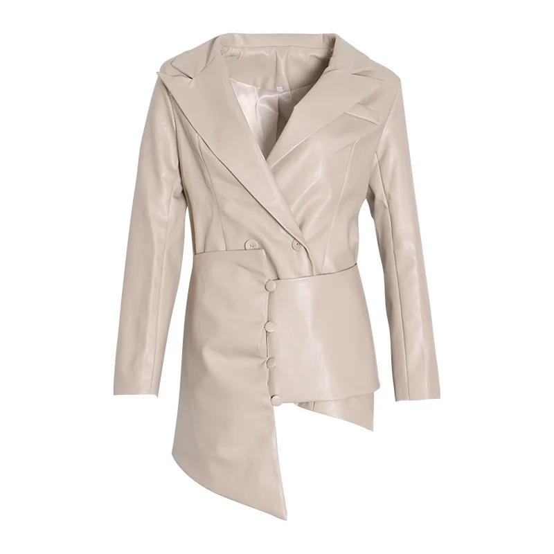 Новая мода горячая Распродажа женское платье PU кожаное высокого качества черное