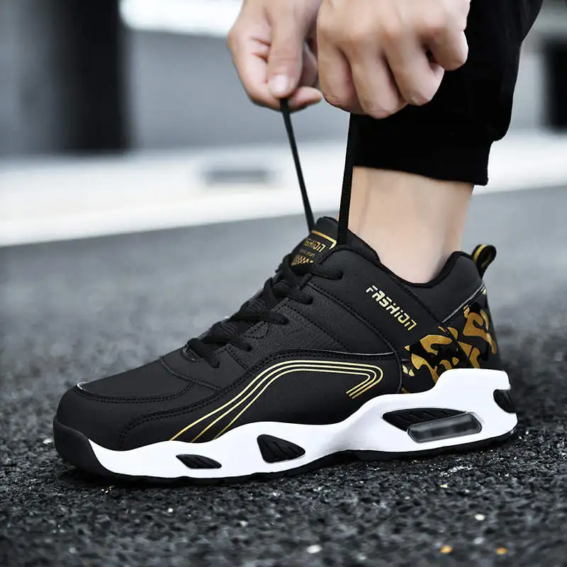 

Кроссовки мужские с воздушной подушкой, легкие сникерсы на шнуровке, повседневная обувь на толстой подошве, большие размеры, 184E