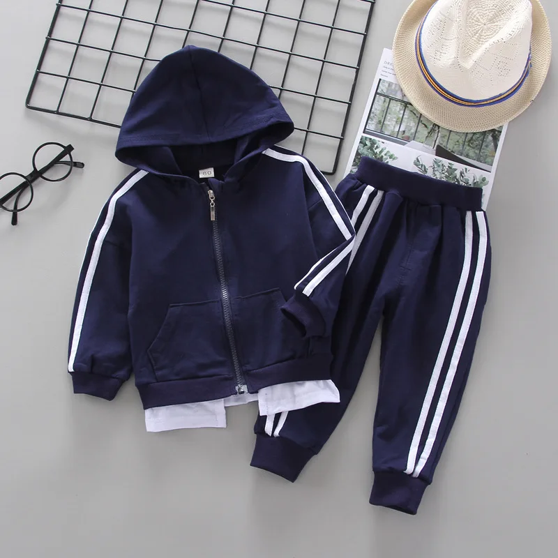 New Spring Autumn Baby Clothes Children Boys Girls Zipper Hooded Pants 2Pcs/sets Toddler Active Clothing Infant Kids Tracksuits