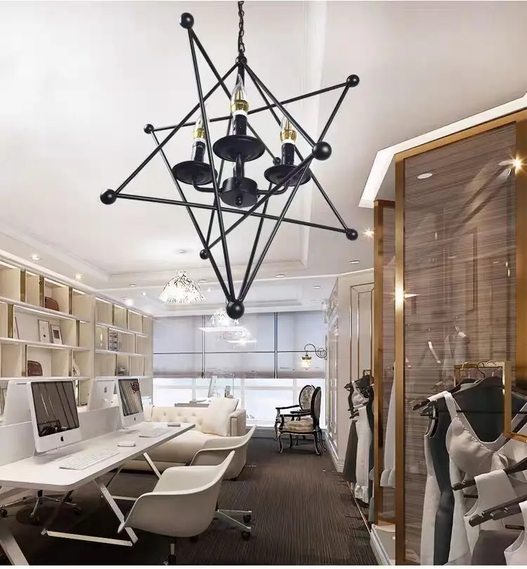 Люстра для бара в промышленном стиле магазин креативной одежды тема ресторана