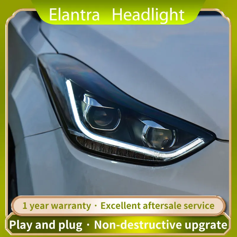 

For Hyundai For Elantra Avante 2012-2014 Year Front Light With Bi-Xenon Projector Moving Signal