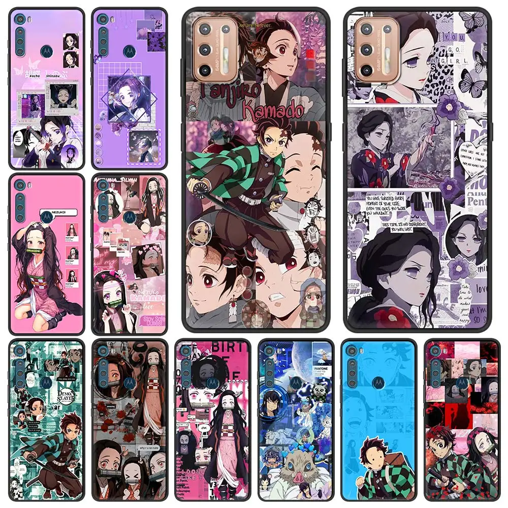 

Demon Slayer Anime Silicone Phone Case For Motorola G9 Play G10 G30 One Fusion G 5G Plus G8 Power Lite E6s Fundas Cover Coque