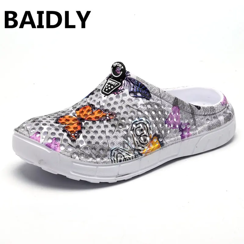 Женские летние сандалии для сада дышащая пляжная обувь цвета морской волны