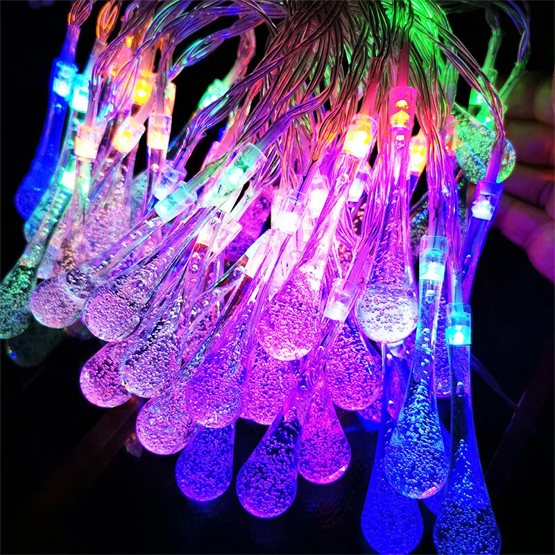 

Waterdrop Battery Operated Crystal Bubble Night Lights Ball Christmas Xmas Wedding Garden Decor Room Lights Fairy String Lights