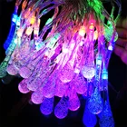 Хрустальные светильники в форме капли, работающие от батарейки, ночные светильники в виде шаров на Рождество, свадьбу, садовое украшение, комнатные светильники, сказочные гирлянды