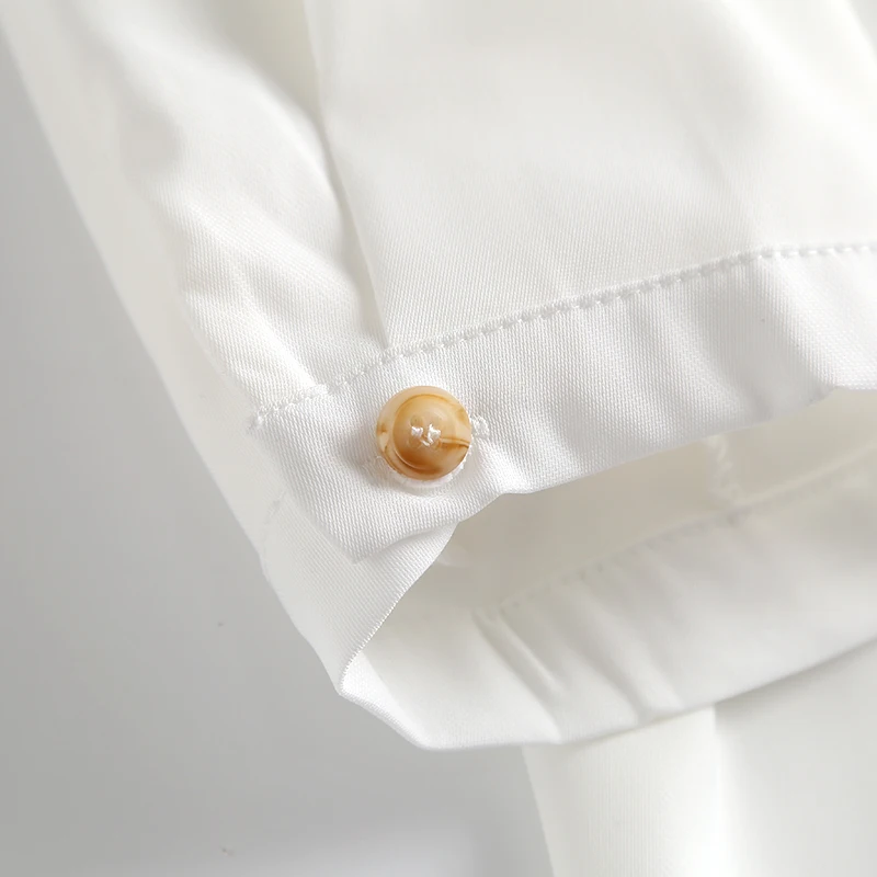 

JCKILIG 2021 White Shirt Summer Versatile Straight Professional Chic Top SC679