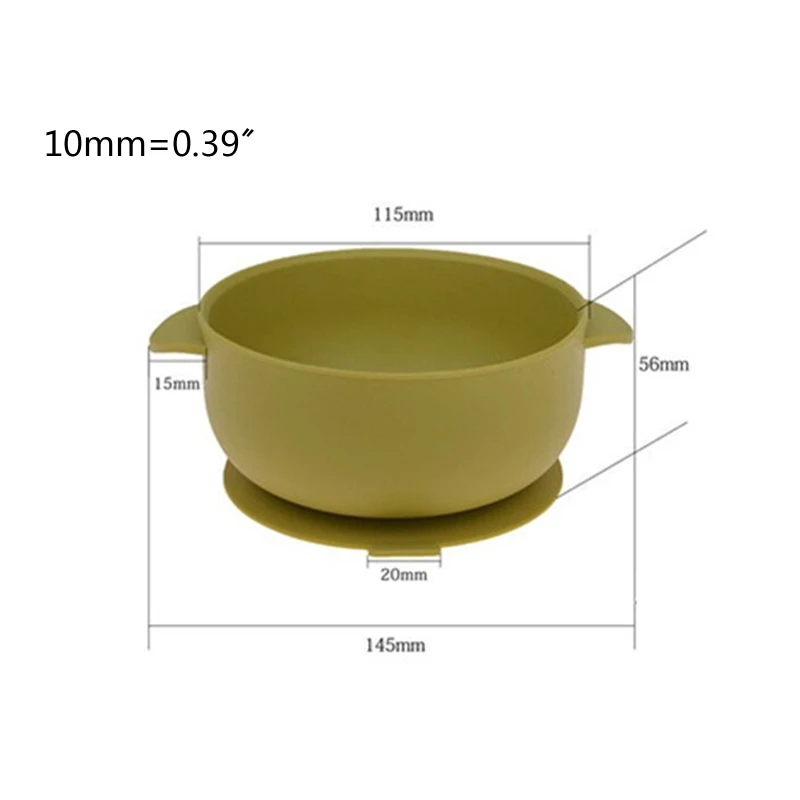 

BPA-Free Silicone Baby Suction Food Bowl with Lid Spill-resistance Sucker Plate M76C