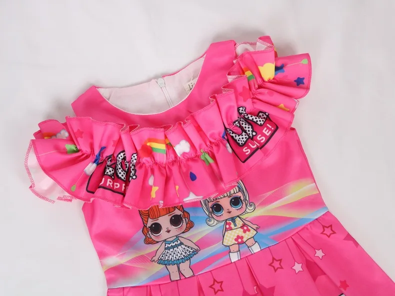 Коллекция 2019 года популярные модели Забавное платье для девочек с рисунком из