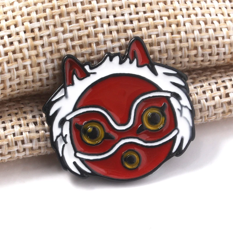 Аниме Mononoke Hime San Брошь Принцесса в форме маски льва брошь значок брелок виде