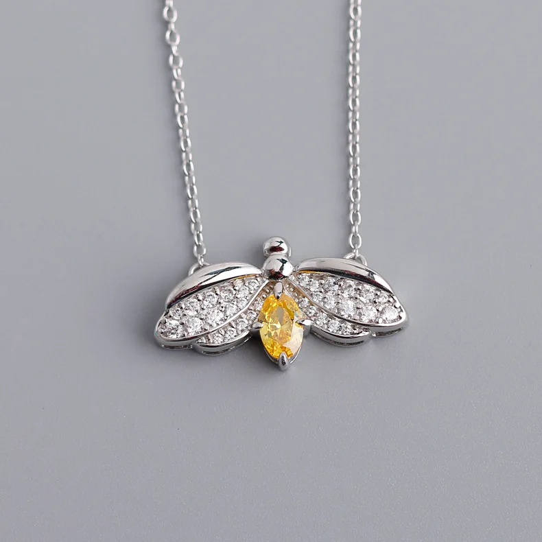 

TSHOU244 new Firefly necklace brass necklace pendant yellow zircon Gift Link For Buyer