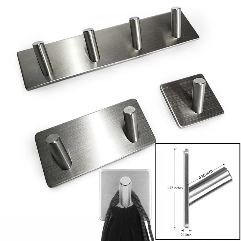 Самоклеящийся крючок сверхпрочное настенное полотенце шляпа 304 Матовая