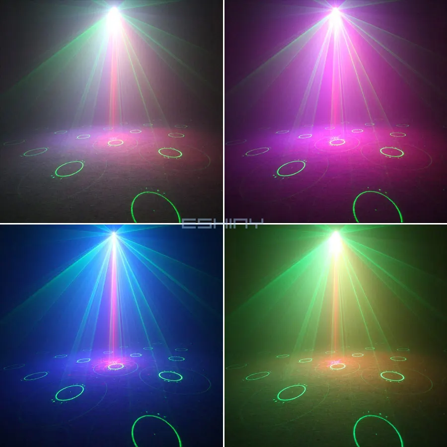 ESHINY Новый DJ RGB вечерние диско-светильник R & G лазерный 60 шаблонов проектор для