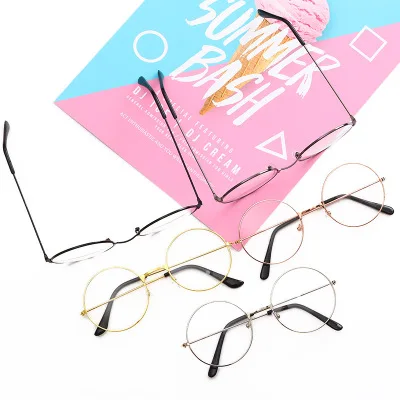 Японские круглые очки в стиле аниме Харадзюку для девочек круглой оправе