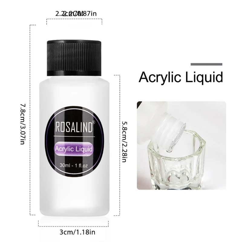 

Nail Powder Acrylic System Kit Professional Nail Art Tool Set Contain Glass Cup Acrylic Liquid Extention Carving Brush