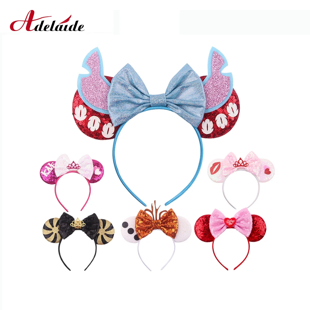 Банты для волос Минни блестки уши повязка на голову женские фестивальные банты
