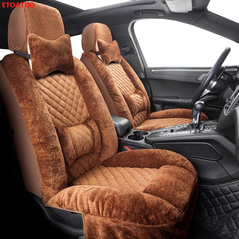 ETOATUO Winter Auto Full coverage Seats Covers Plush Car Seat Cover for Honda civic accord crv grosstour honda pilot car covers |