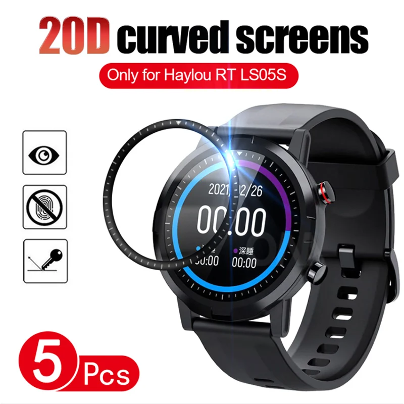 

20D Curved Edge Full Soft Protective Film Cover For Xiaomi Youpin Haylou RT LS05S Smart Watch Screen Protector ( Not Glass )