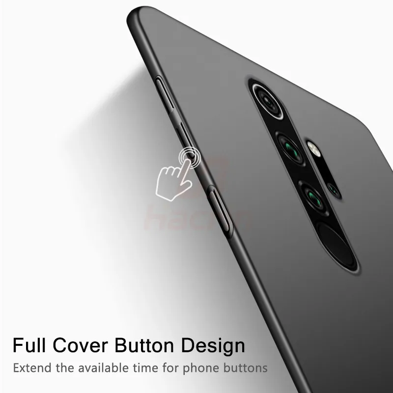 Hacrin Phone Case for Xiaomi Redmi Note 8 Anti-Fingerprint Bumper Cover Slim Frosted Matte Pro |