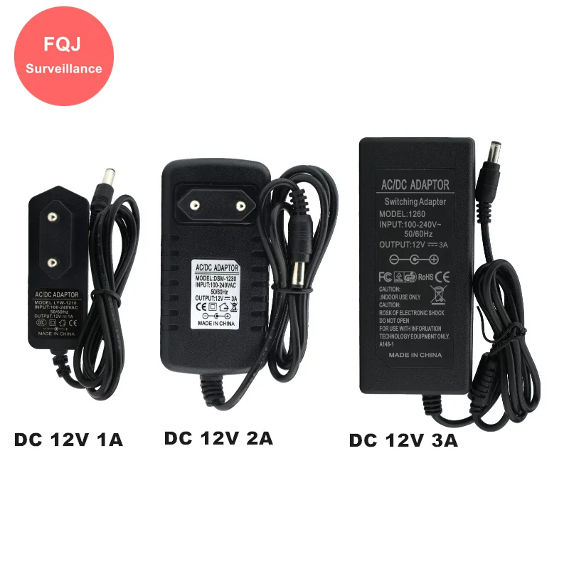 

Security CCTV Camera System DC 12V Power Supply Adapter 1A/2A/3A/5A/10A 5.5*2.1MM Power Supply for Surveillance System