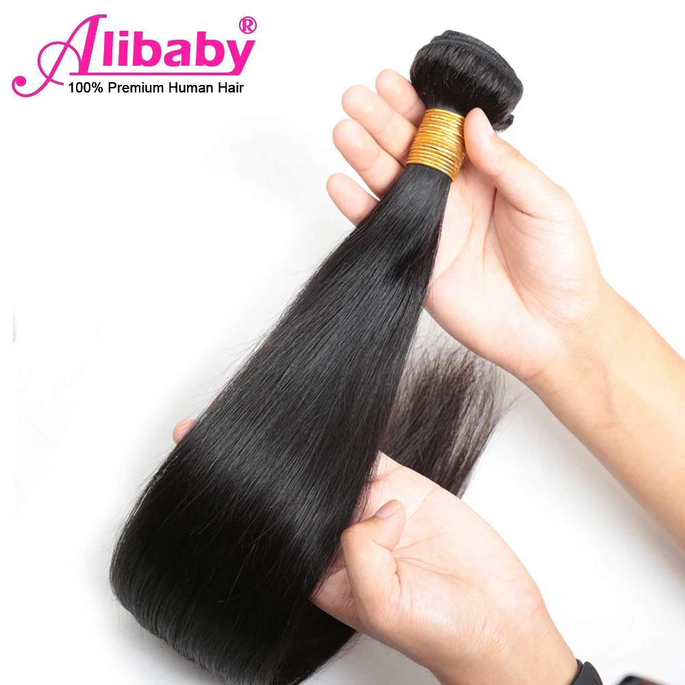 Alibaby Малазийские Волосы пряди прямые волосы можно купить 1/3/4 шт. Remy 100%