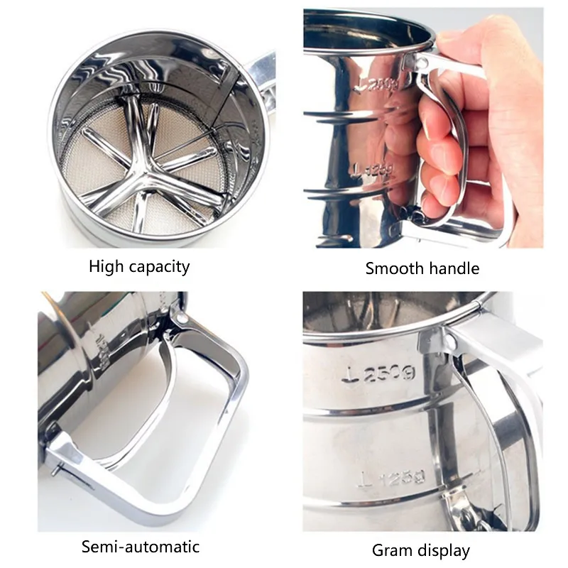 Сито для муки из нержавеющей стали кухонные аксессуары полуавтоматические