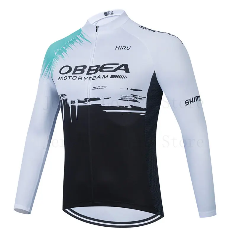

2021 Team Long Sleeve Cycling Jersey Set Bib Pants Ropa Ciclismo Bicycle Clothing Orbeaful Bike Jersey Uniform Men Clothes