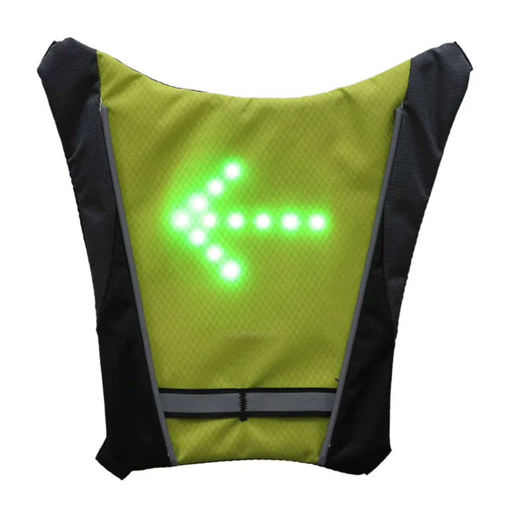 Велосипедные отражающие предупредительные жилетки с светодиодным беспроводным безопасным световым сигналом и сумкой на 20 литров для горного велосипеда.