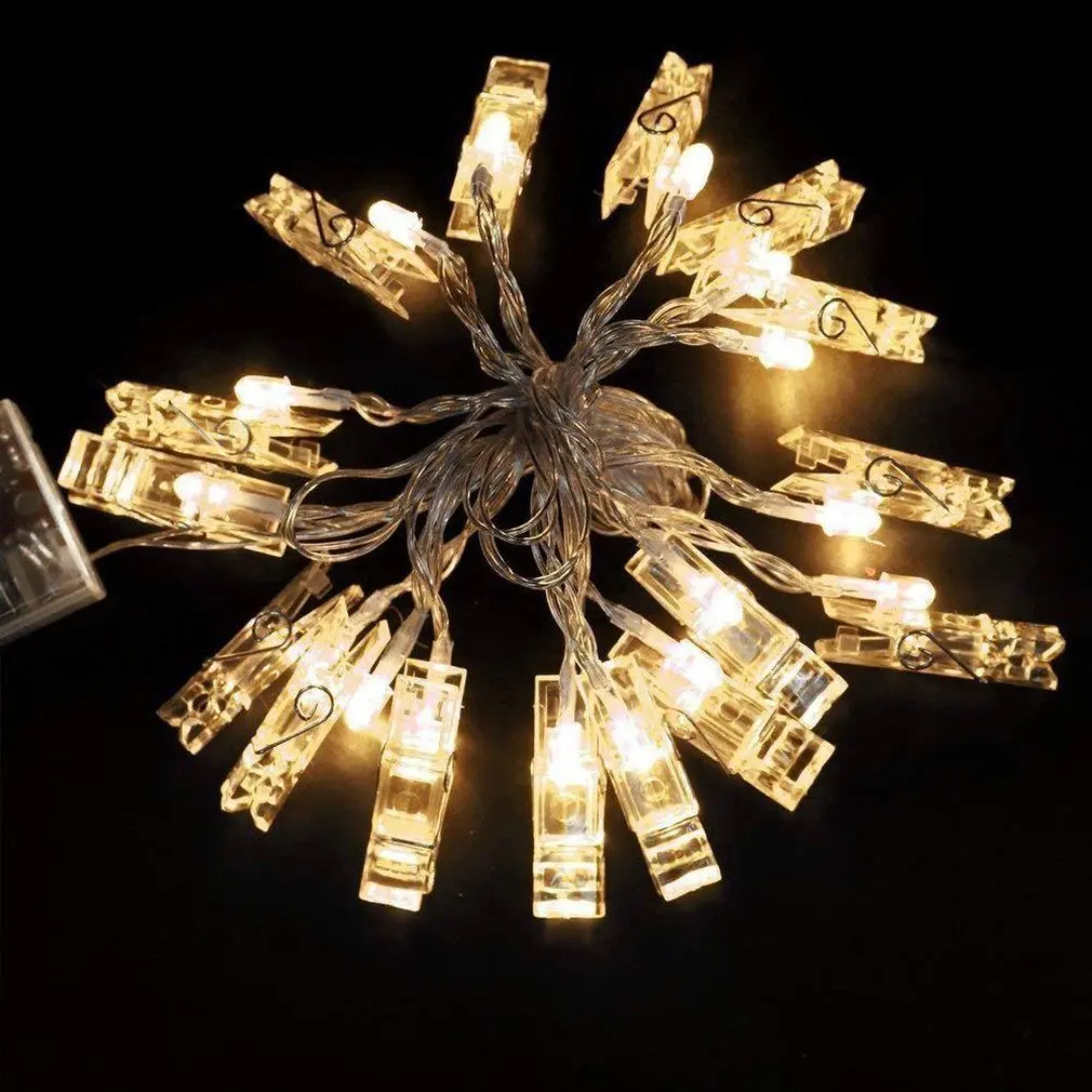 

Led Transparent Clip Light String Photo Clip Battery Light Usb Battery Box Supply Plug-In String Light