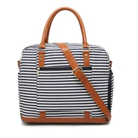 new mens canvas handbag luggage short ladies travel bag stripe sports fitness bag crossbody bag 698