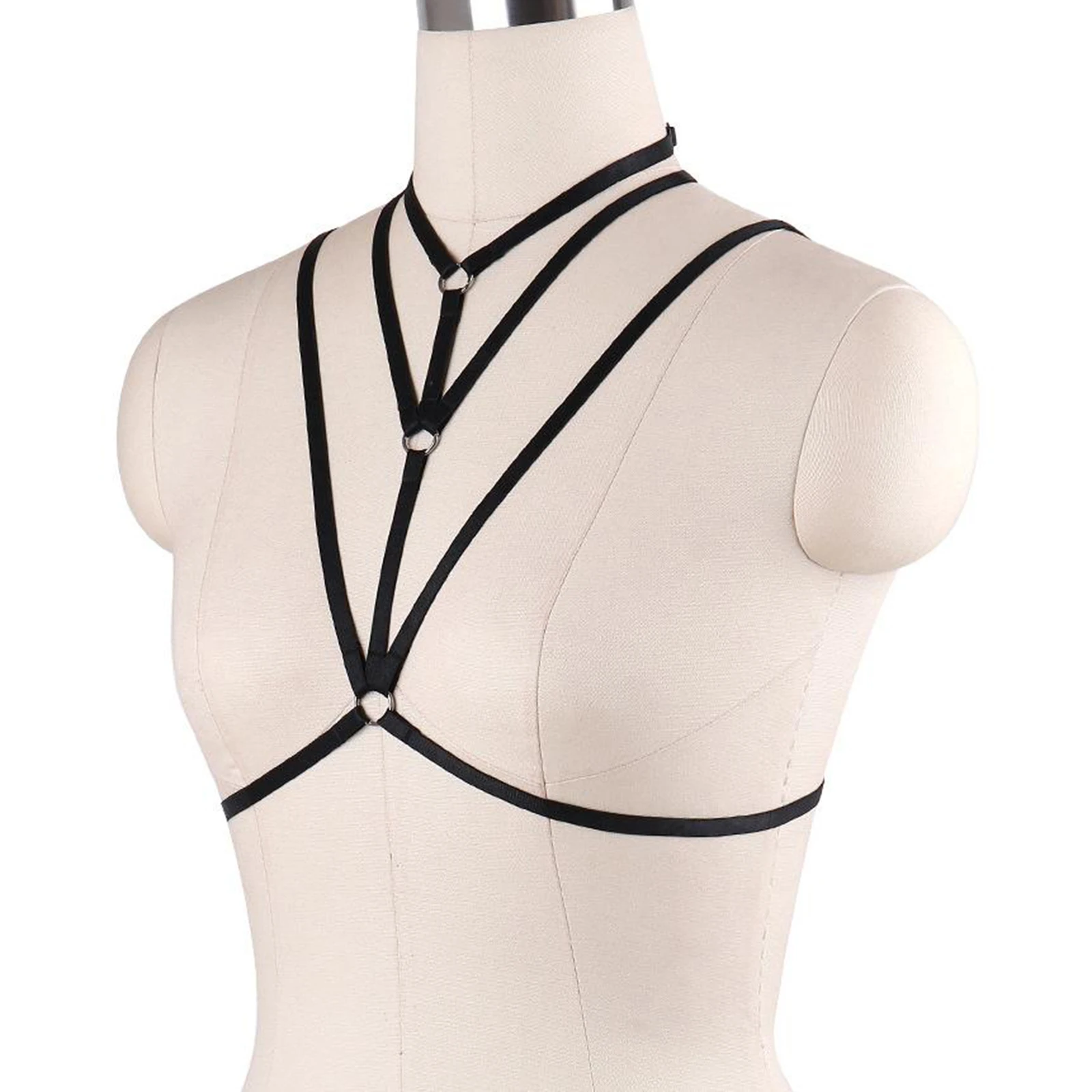 Бюстгальтер на бретельках Эротическое эластичное нижнее белье в стиле панк