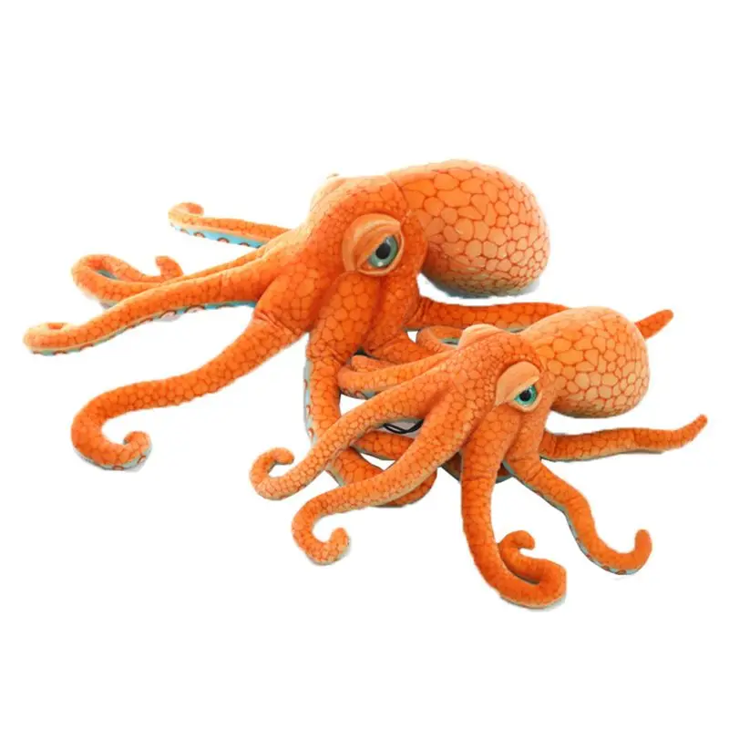 Giant Realistic Stuffed Marine Animals Soft Plush Toy Octopus Orange