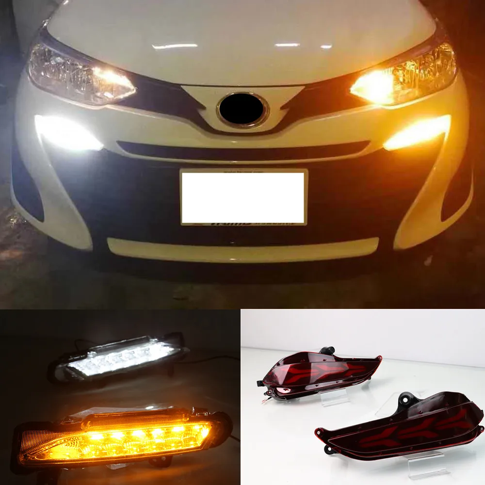 Автомобильная проблесковая 2 шт. для Toyota Yaris 2017 2018 2019 автомобильный Светодиодный