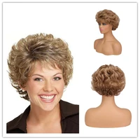 suq classic curly wig hair synthetic natural for women cosplay brown blonde heat resistant daily short wigs female