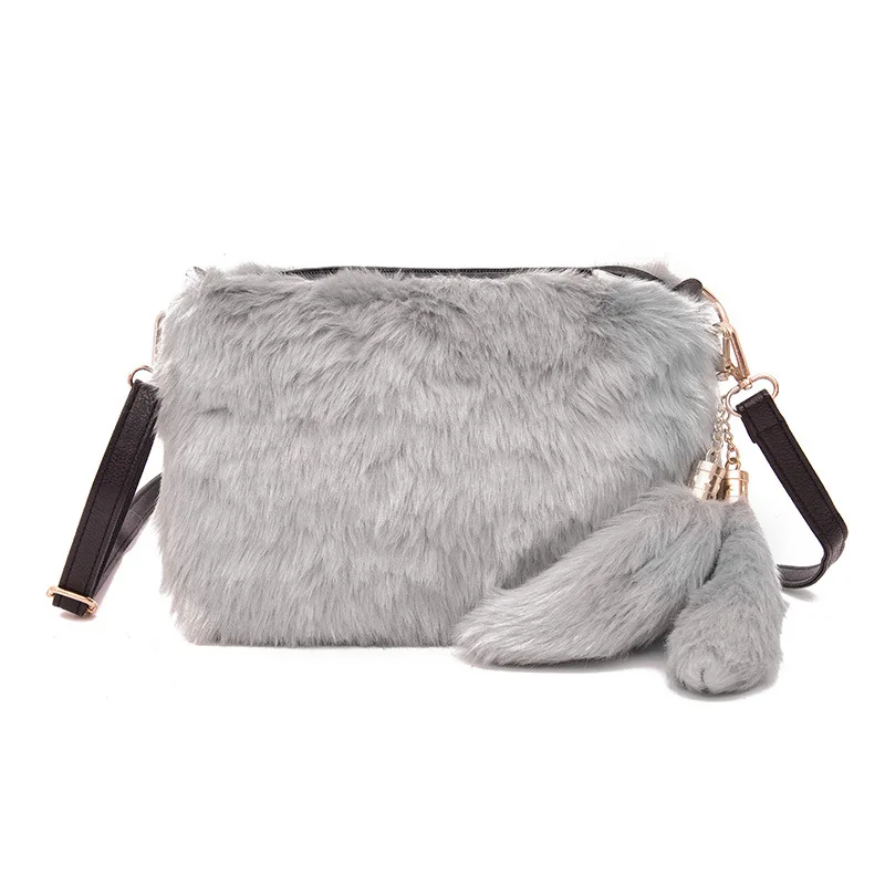 Мягкая теплая меховая сумка на плечо женская с леопардовым принтом большая