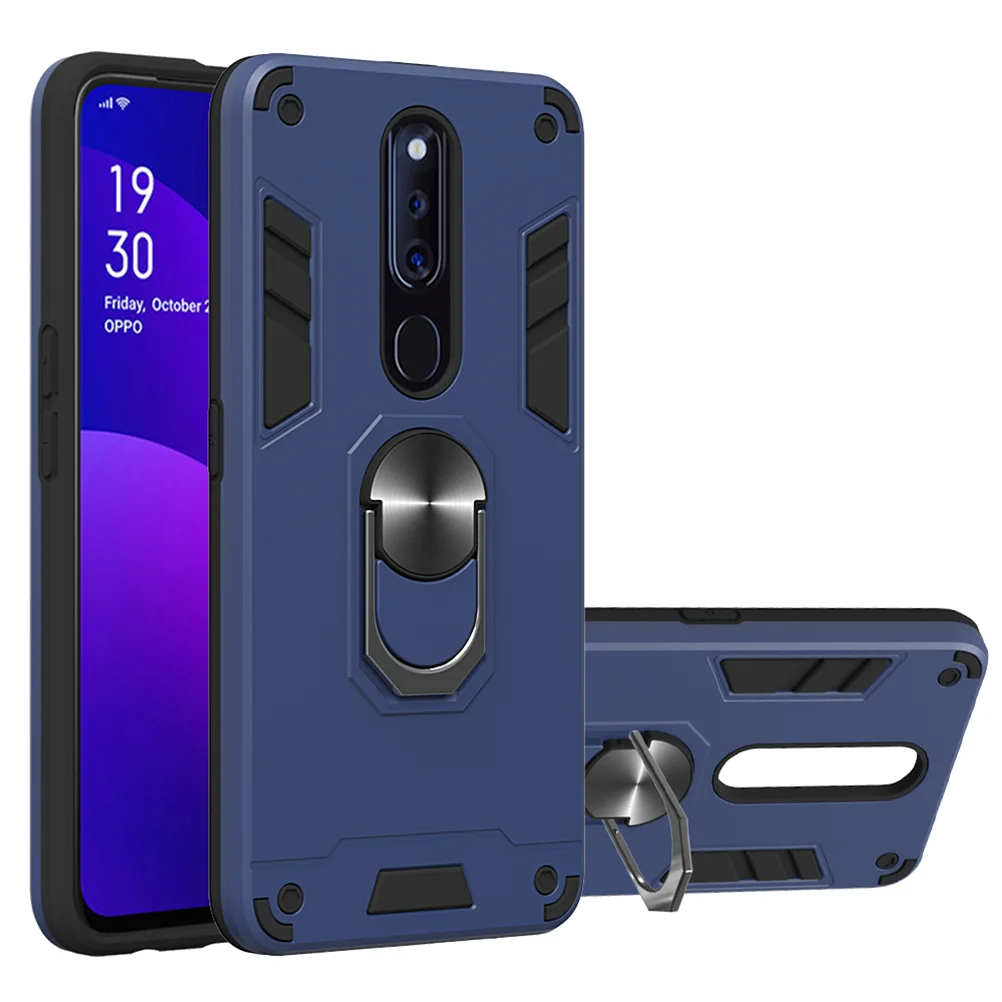 

1pc Phone Cover Stylish Phone Case 360 Degree Rotating Ring Stand Phone Case Anti-fall Mobile Phone Case Compatible for Oppo F11