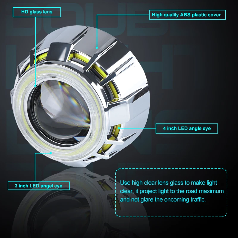 НОВЫЙ 2 5 дюймов HID линзы проектора Bi Xenon светильник WST светодиодный двойной Ангел