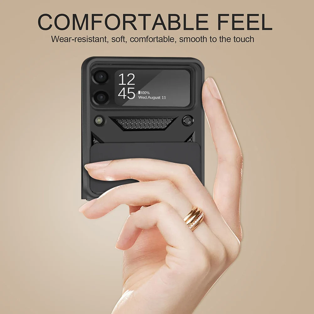 Camera Protective Phone Case For Samsung Galaxy Z Flip 3 Luxury TPU Magnetic Metal Ring Bracket Shockproof Armor Z Flip 3 Cases