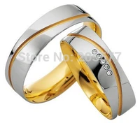 luxury custom gold color health anniversary wedding bands bridal engagement rings jewelry fashion rings sets for couples