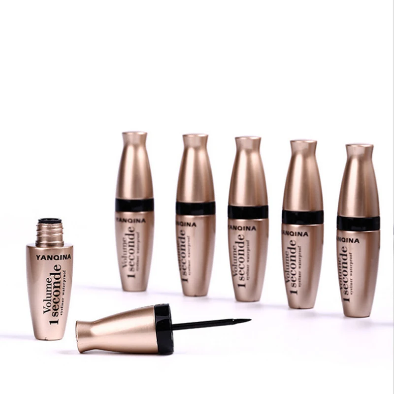 Золотая трубка жидкая подводка для глаз Ручка черный макияж Гонг