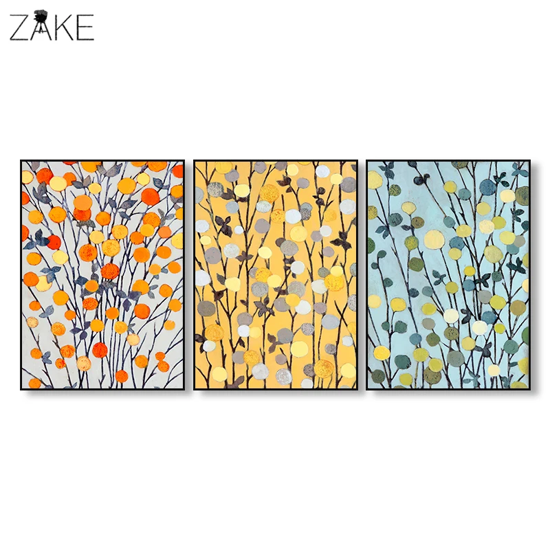 Деревенская винтажная Картина на холсте цветные листья плакаты и принты