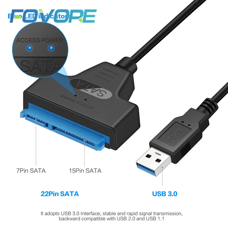 Кабель-переходник USB3.0 на sata3 конвертер 22 pin для 2 5 дюймового HDD SSD жесткого диска SATA