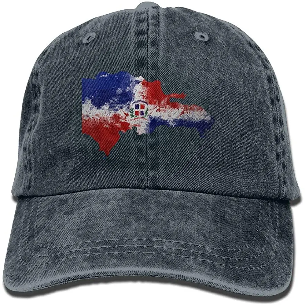 

LuChuan Unisex Dominican Map Flag Washed Denim Cotton Baseball Cap Sport Outdoor Adjustable One Size Navy