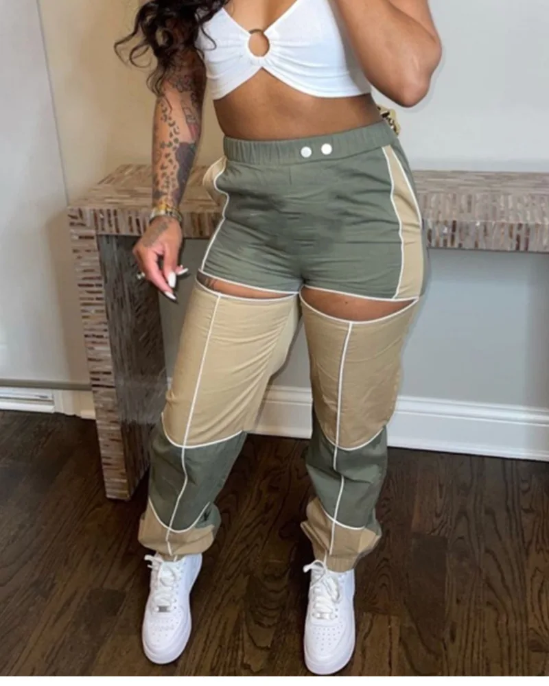 

Женские брюки с завышенной талией, брюки из сломанной меди с принтом, осень 2021, новые модные повседневные брюки