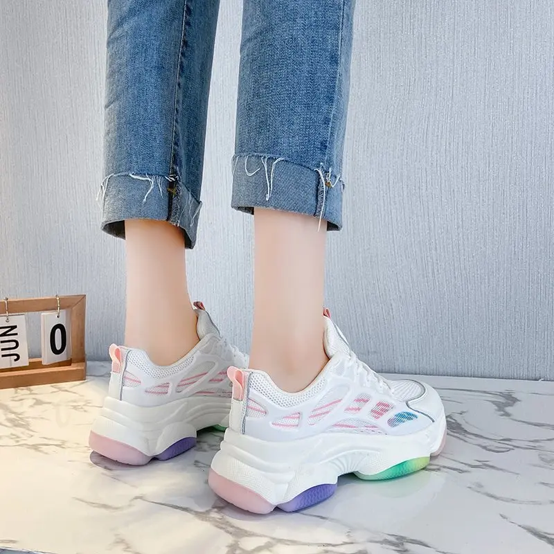 

Sneakers Women Vulcanized Shoes 2021 Fashion Colorful Height Increasing Chunky Sneakers Women Casual Sports Shoes Basket Femme