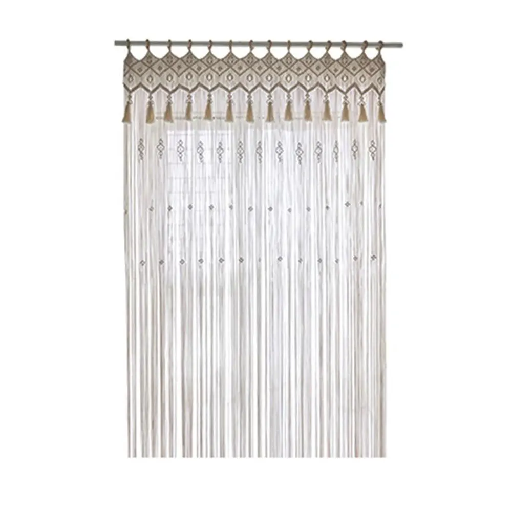 

Wall Hanging Boho Tassels Curtain Hand-woven Tapestry Window Curtain for Bedroom Wedding Background Decoration