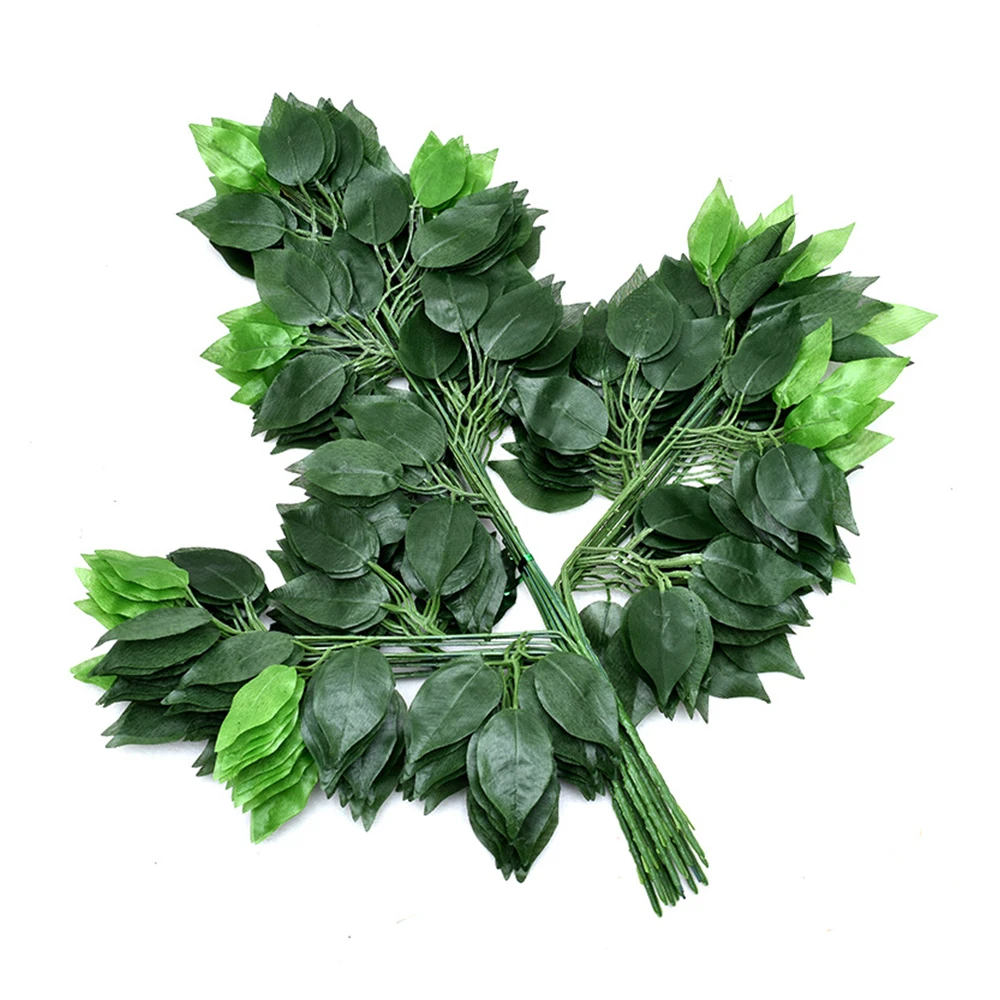

12pcs Artificial Leaf Ficus Ginkgo Biloba Plastic Tree Branches DIY Handmade Leaves Fake Leaf Plant for Home Wedding Party Decor