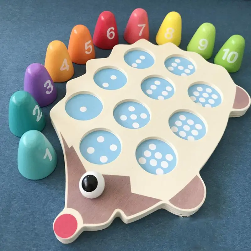 Montessori Toy Building Block Digital Toy 1-3 Years Old Baby Early Education Digital Cognition Hedgehog Three-dimensional Puzzle