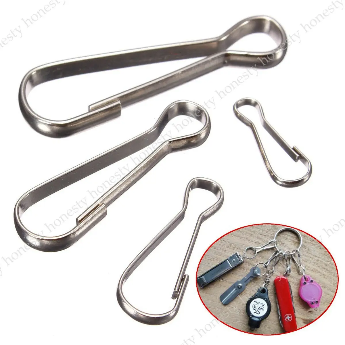 

1PCS Silver Steel Flag Pole Clip Snaps Hook Attachment 20mm/ 30mm/ 40mm/ 50mm